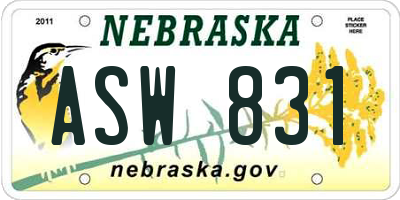 NE license plate ASW831