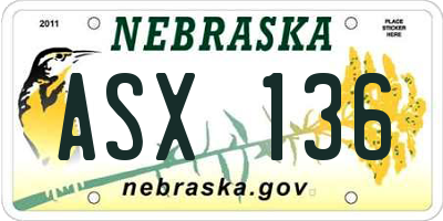 NE license plate ASX136