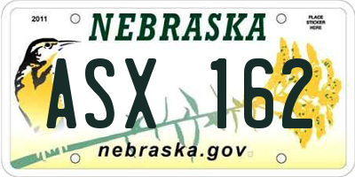 NE license plate ASX162