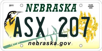 NE license plate ASX207