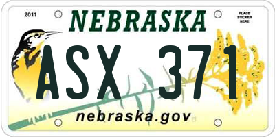 NE license plate ASX371