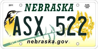 NE license plate ASX522