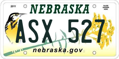 NE license plate ASX527