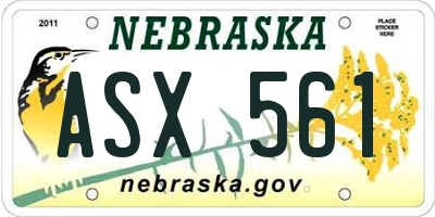 NE license plate ASX561
