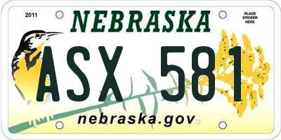 NE license plate ASX581