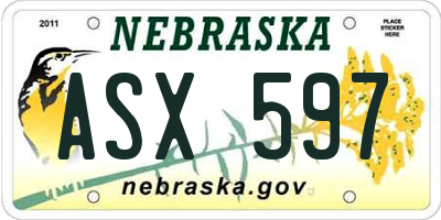 NE license plate ASX597