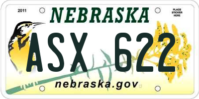 NE license plate ASX622