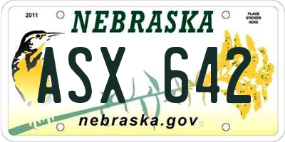 NE license plate ASX642