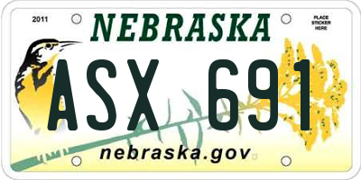 NE license plate ASX691