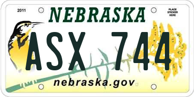 NE license plate ASX744
