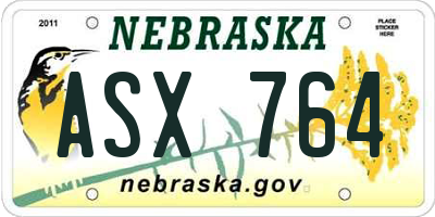 NE license plate ASX764