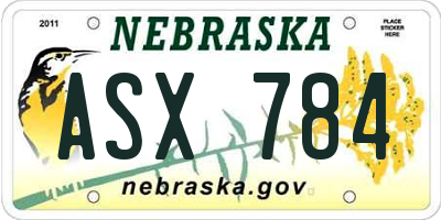 NE license plate ASX784