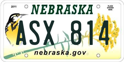 NE license plate ASX814