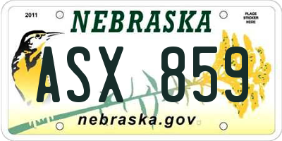 NE license plate ASX859