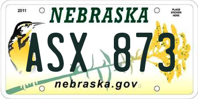 NE license plate ASX873