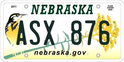 NE license plate ASX876