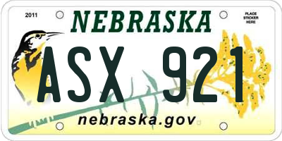 NE license plate ASX921