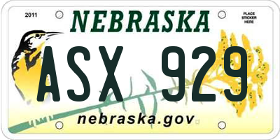 NE license plate ASX929