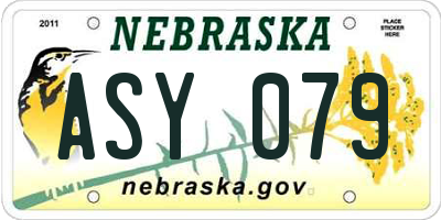 NE license plate ASY079