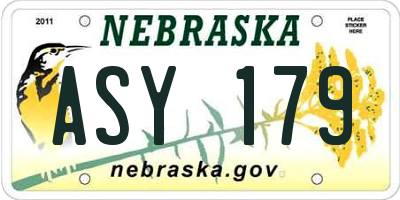 NE license plate ASY179