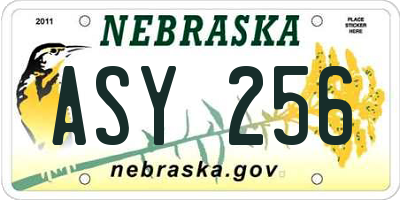 NE license plate ASY256