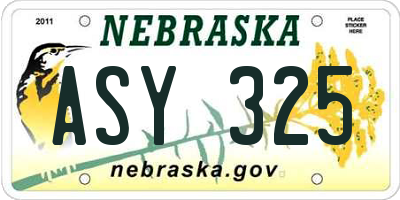 NE license plate ASY325