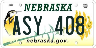 NE license plate ASY408