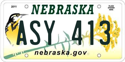 NE license plate ASY413