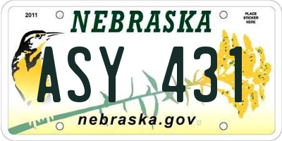 NE license plate ASY431