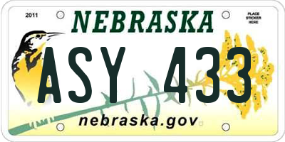 NE license plate ASY433