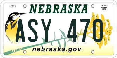 NE license plate ASY470