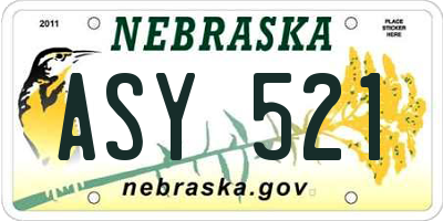 NE license plate ASY521