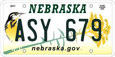 NE license plate ASY679