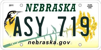 NE license plate ASY719