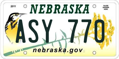 NE license plate ASY770