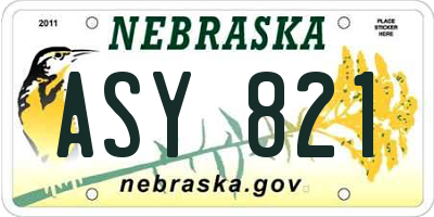 NE license plate ASY821