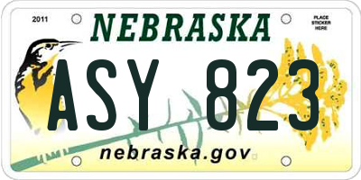 NE license plate ASY823