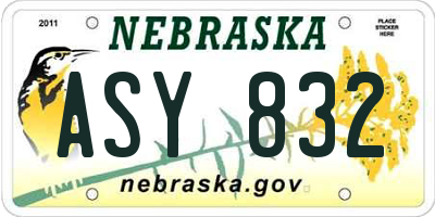 NE license plate ASY832