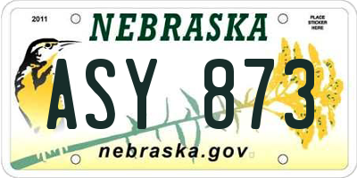 NE license plate ASY873