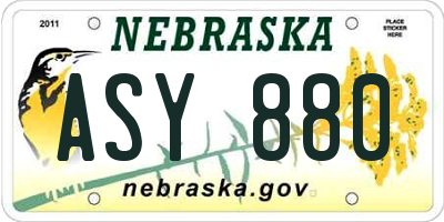 NE license plate ASY880