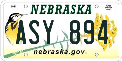NE license plate ASY894