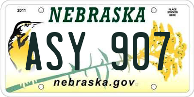 NE license plate ASY907