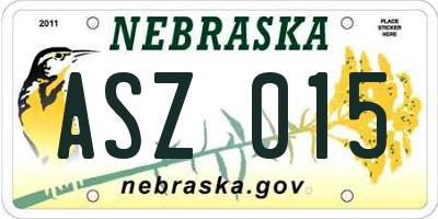 NE license plate ASZ015
