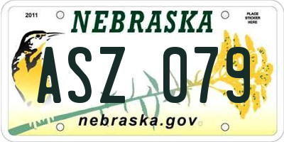 NE license plate ASZ079