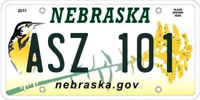 NE license plate ASZ101