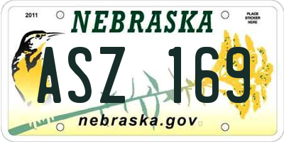 NE license plate ASZ169