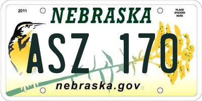 NE license plate ASZ170