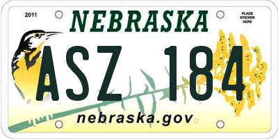 NE license plate ASZ184