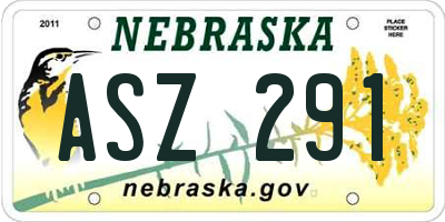 NE license plate ASZ291