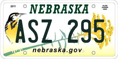NE license plate ASZ295